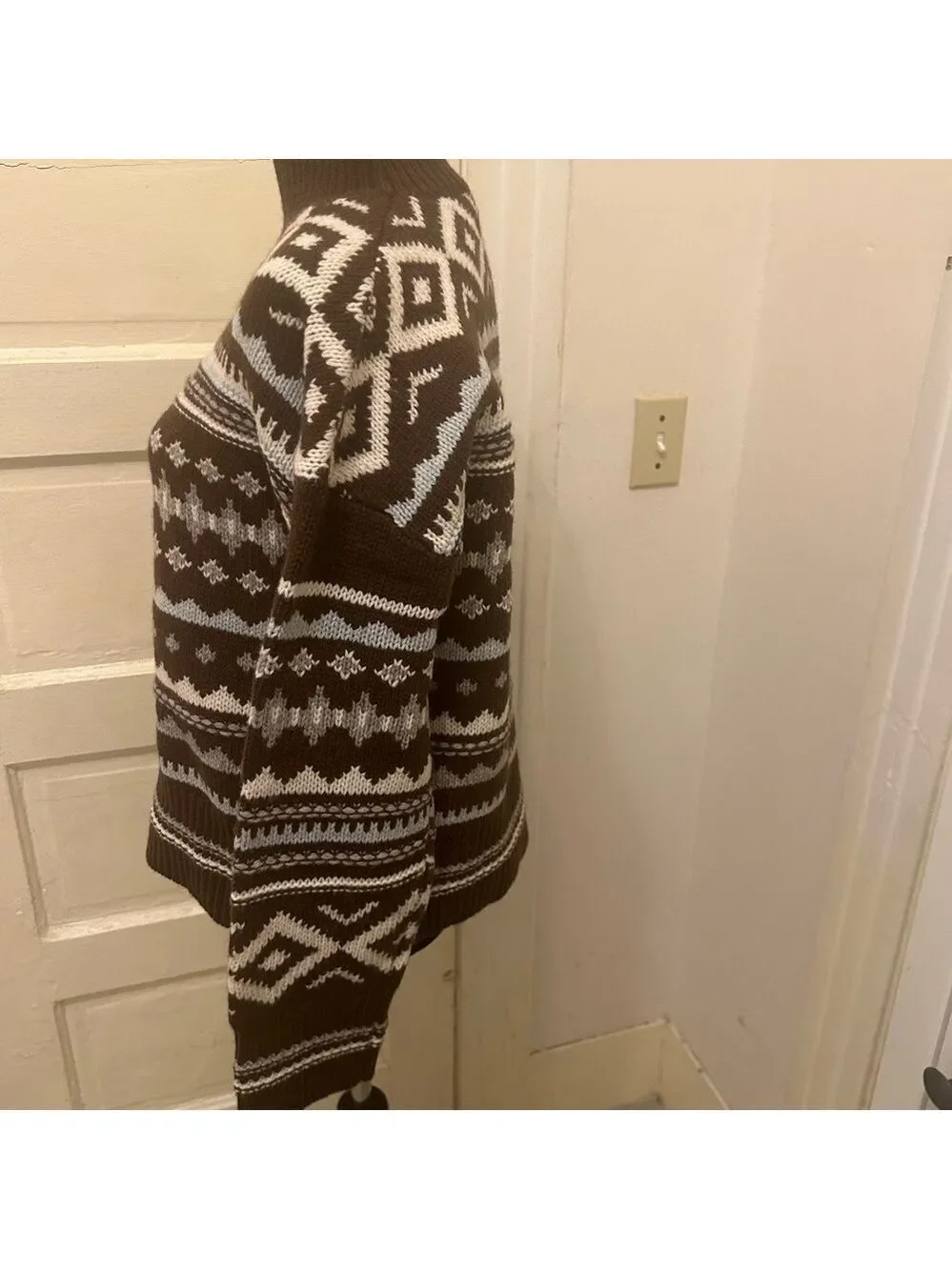 SUNDANCE Women’s.Wool Blend Intarsia Pullover Sweater Cottage Core Cosy